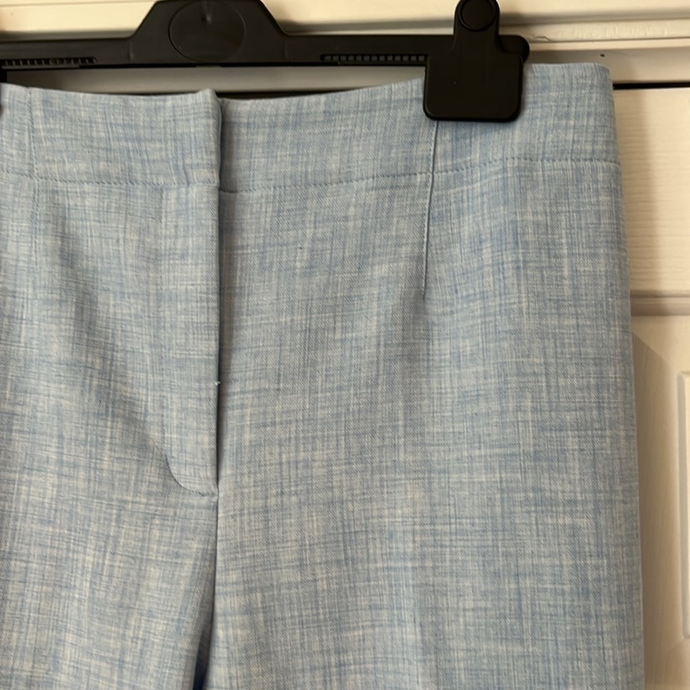 New Ann Taylor The Lana Light Blue slim ankle Pants in crosshatch size 10. - Picture 3 of 8